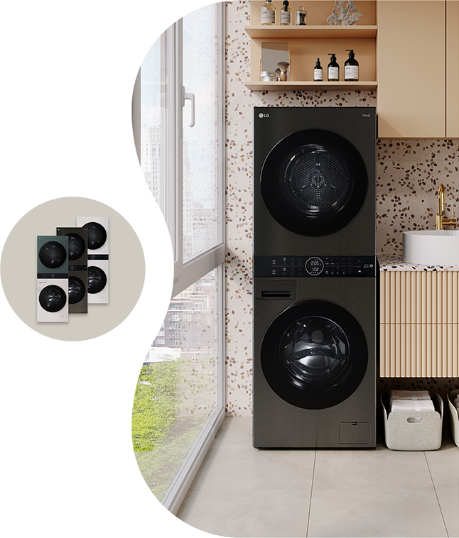 LG WashTower w nowoczesnym wnętrzu